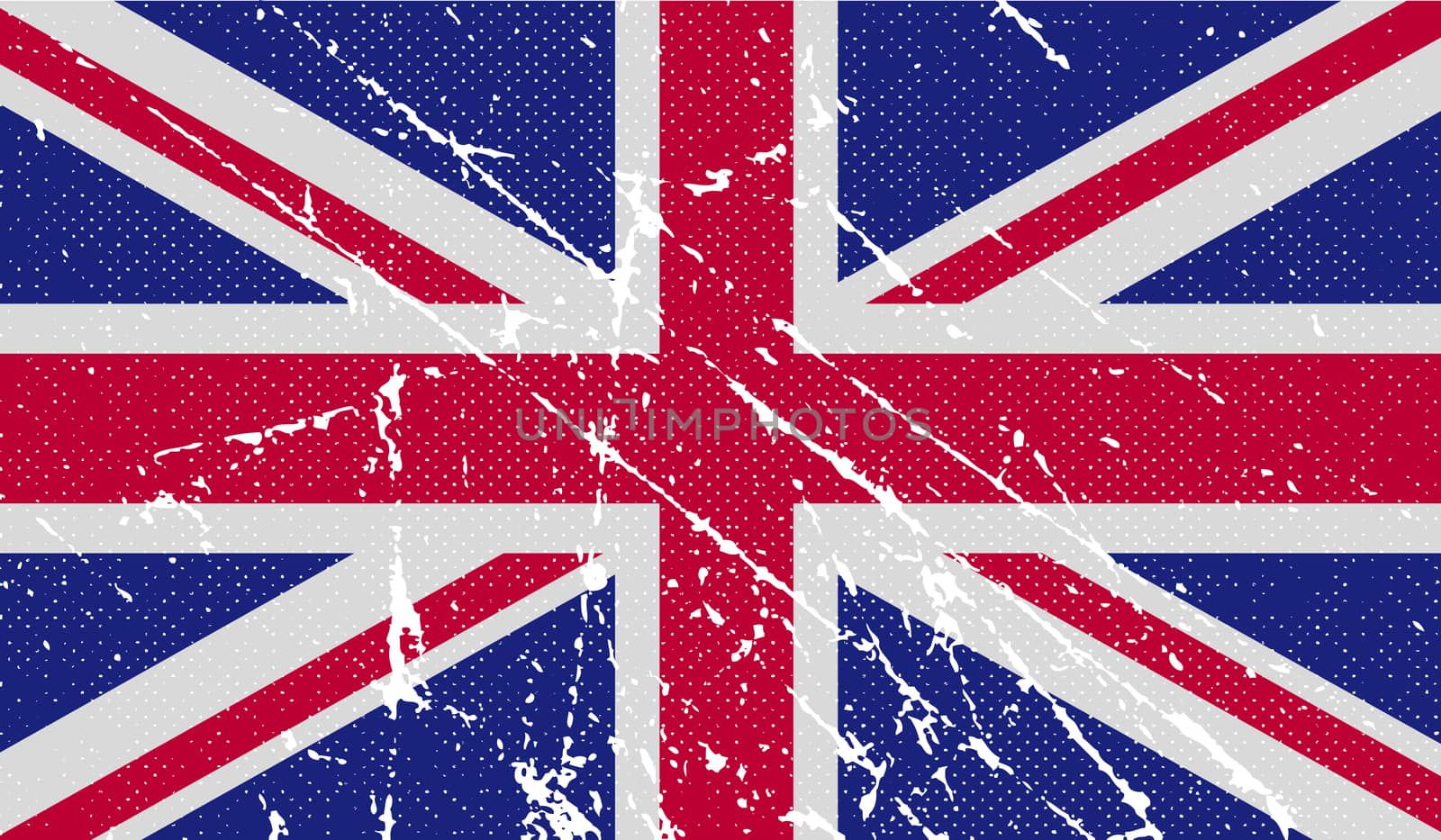 Flag of United Kingdom with old texture.  illustration