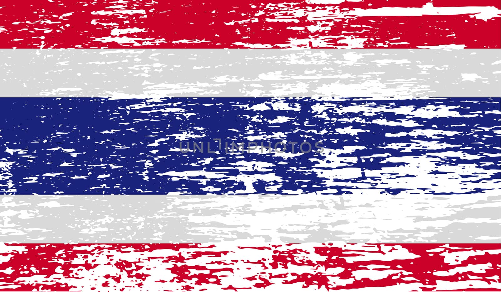 Flag of Thailand with old texture.  illustration