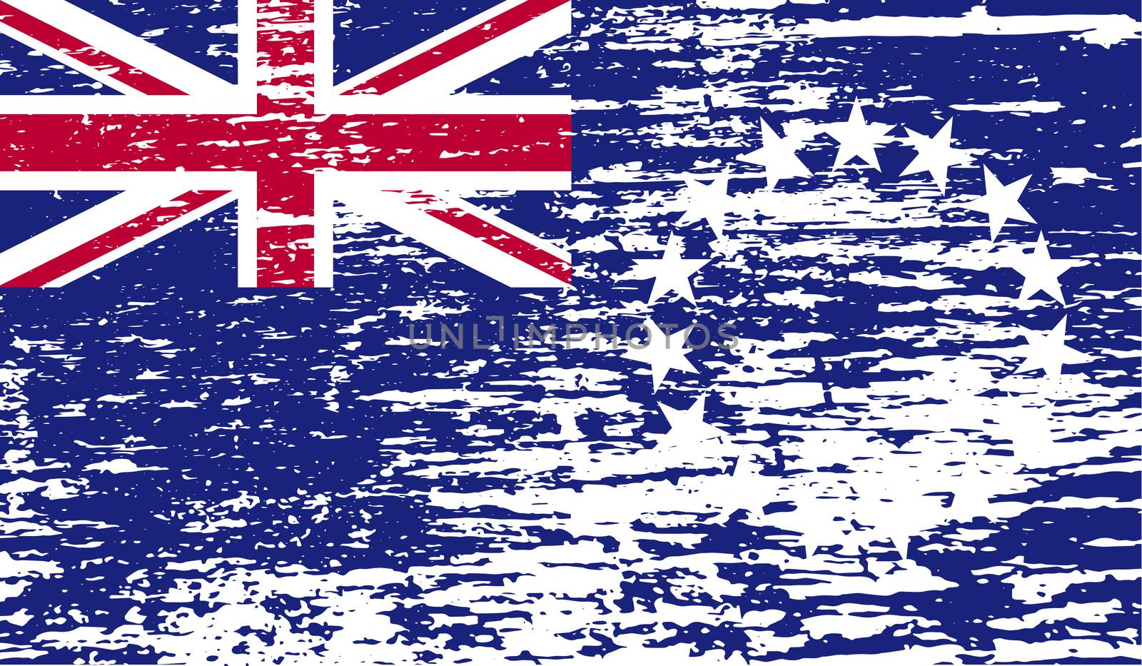 Flag of Cook islands with old texture.  illustration