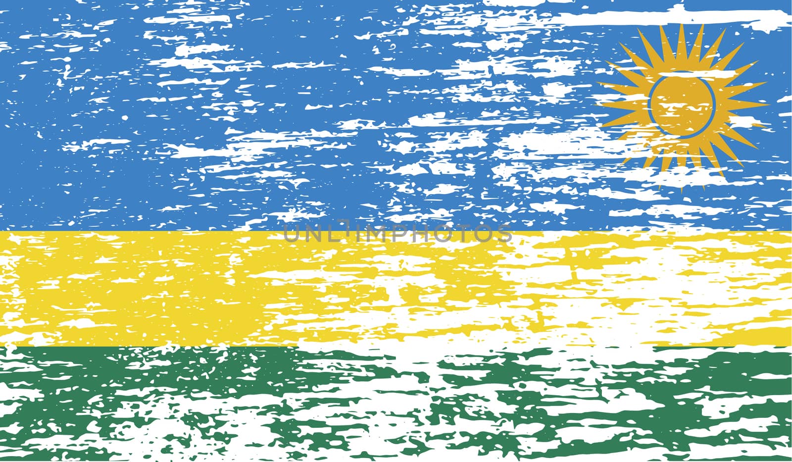 Flag of Rwanda with old texture.  by serhii_lohvyniuk