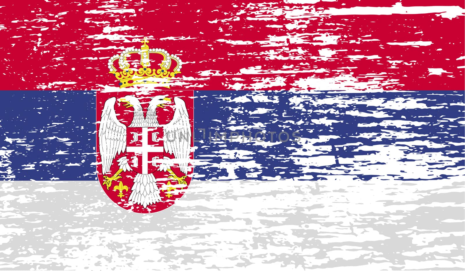 Flag of Serbia with old texture.  by serhii_lohvyniuk