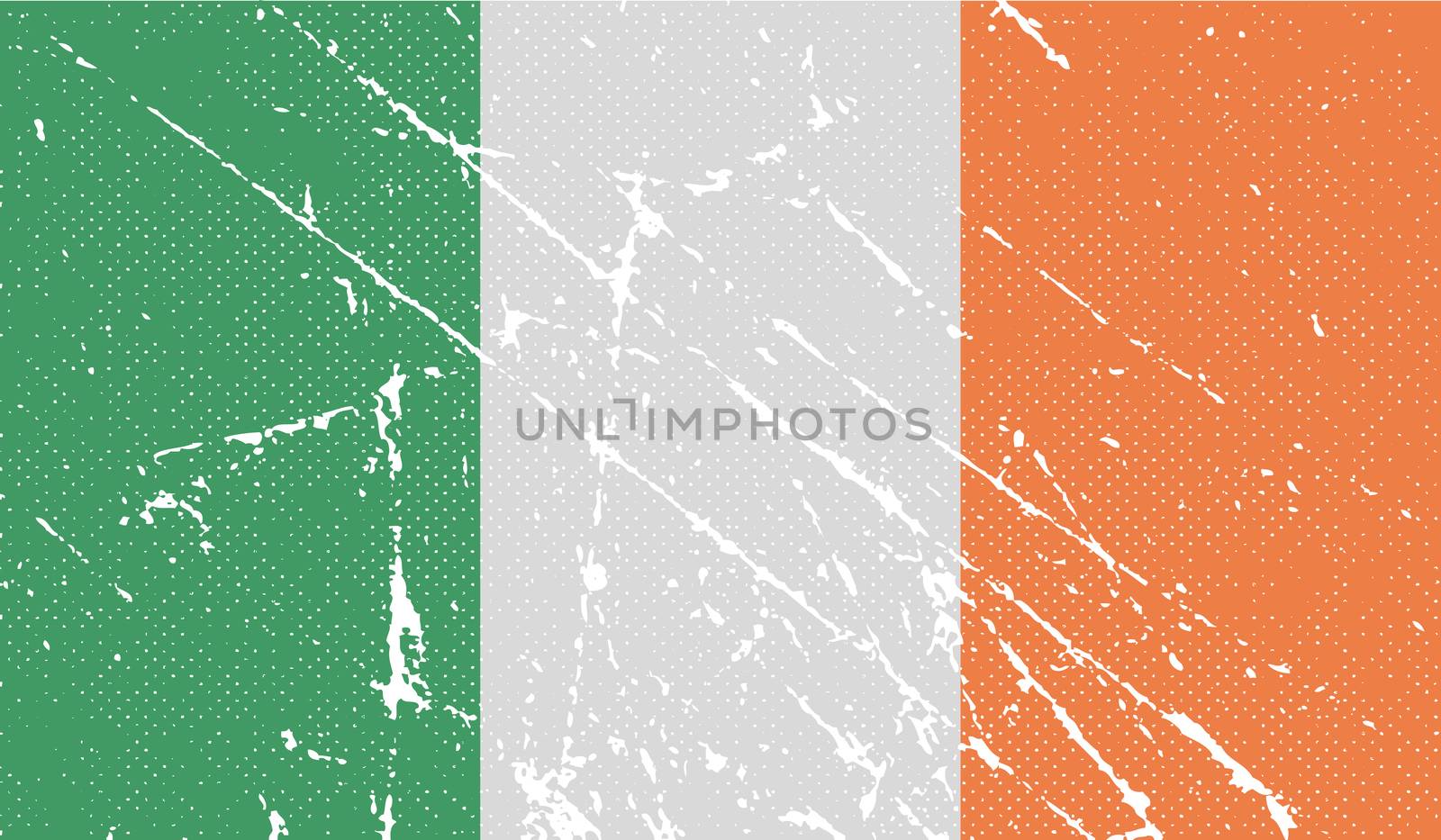 Flag of Ireland with old texture.  by serhii_lohvyniuk