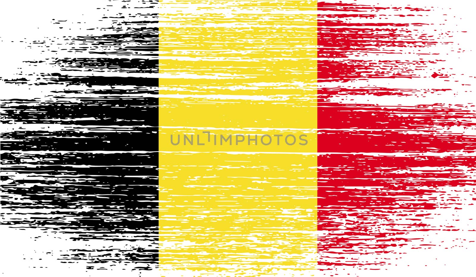 Flag of Belgium with old texture.  illustration