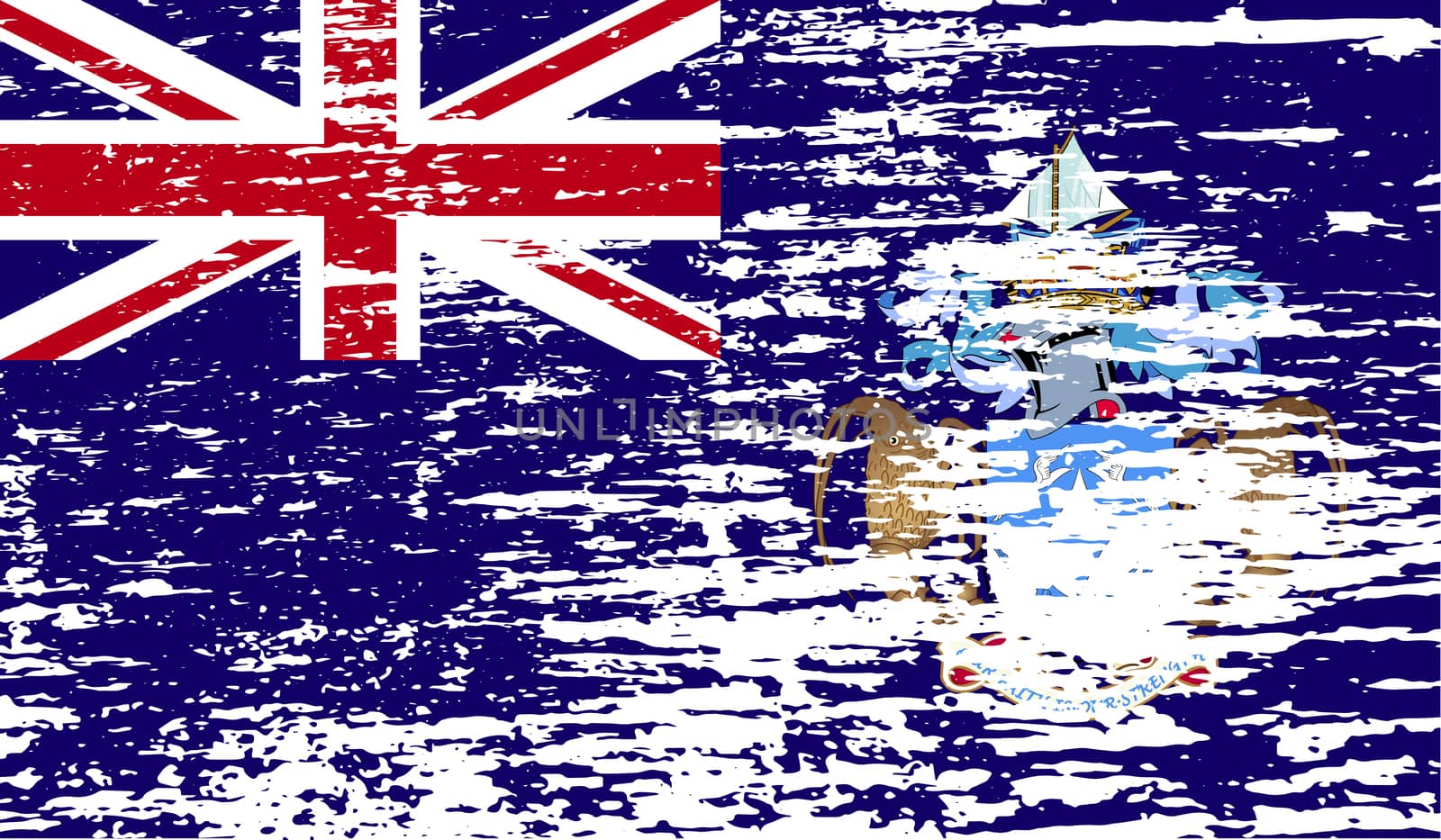 Flag of Tristan da Cunha with old texture.  illustration