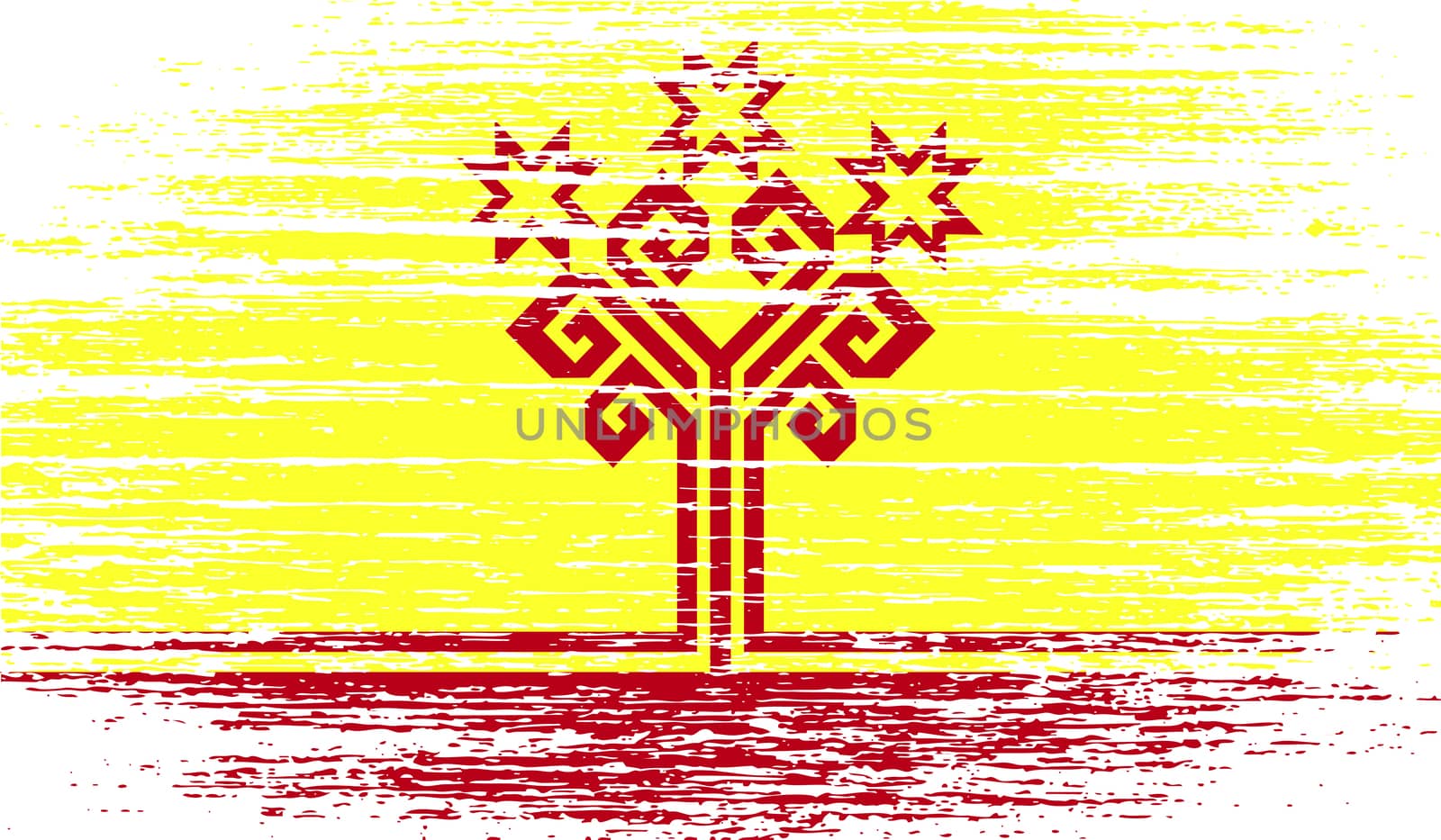 Flag of Chuvashia with old texture.  illustration