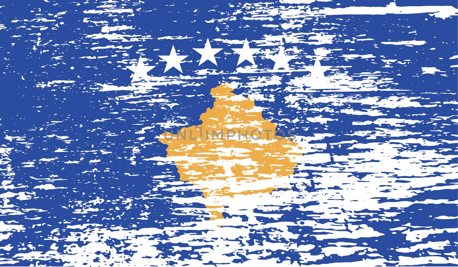 Flag of Kosovo with old texture.  illustration