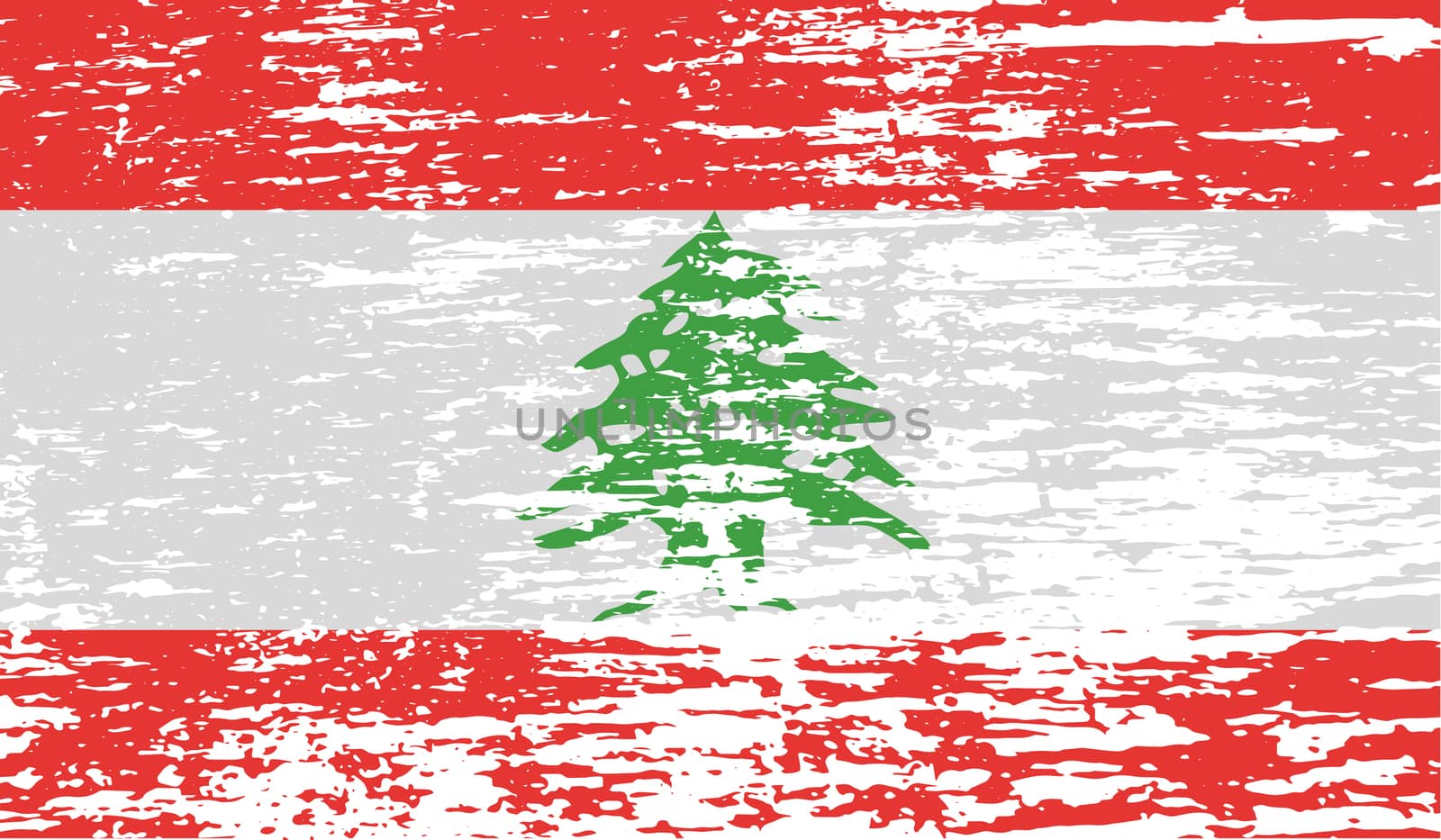 Flag of Lebanon with old texture.  illustration