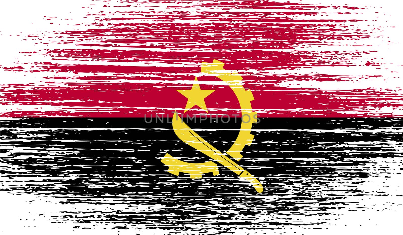 Flag of Angola with old texture.  by serhii_lohvyniuk