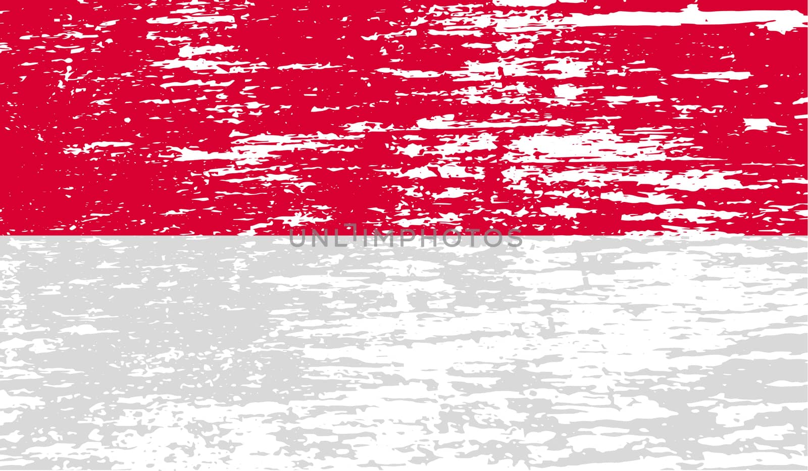 Flag of Monaco with old texture.  illustration
