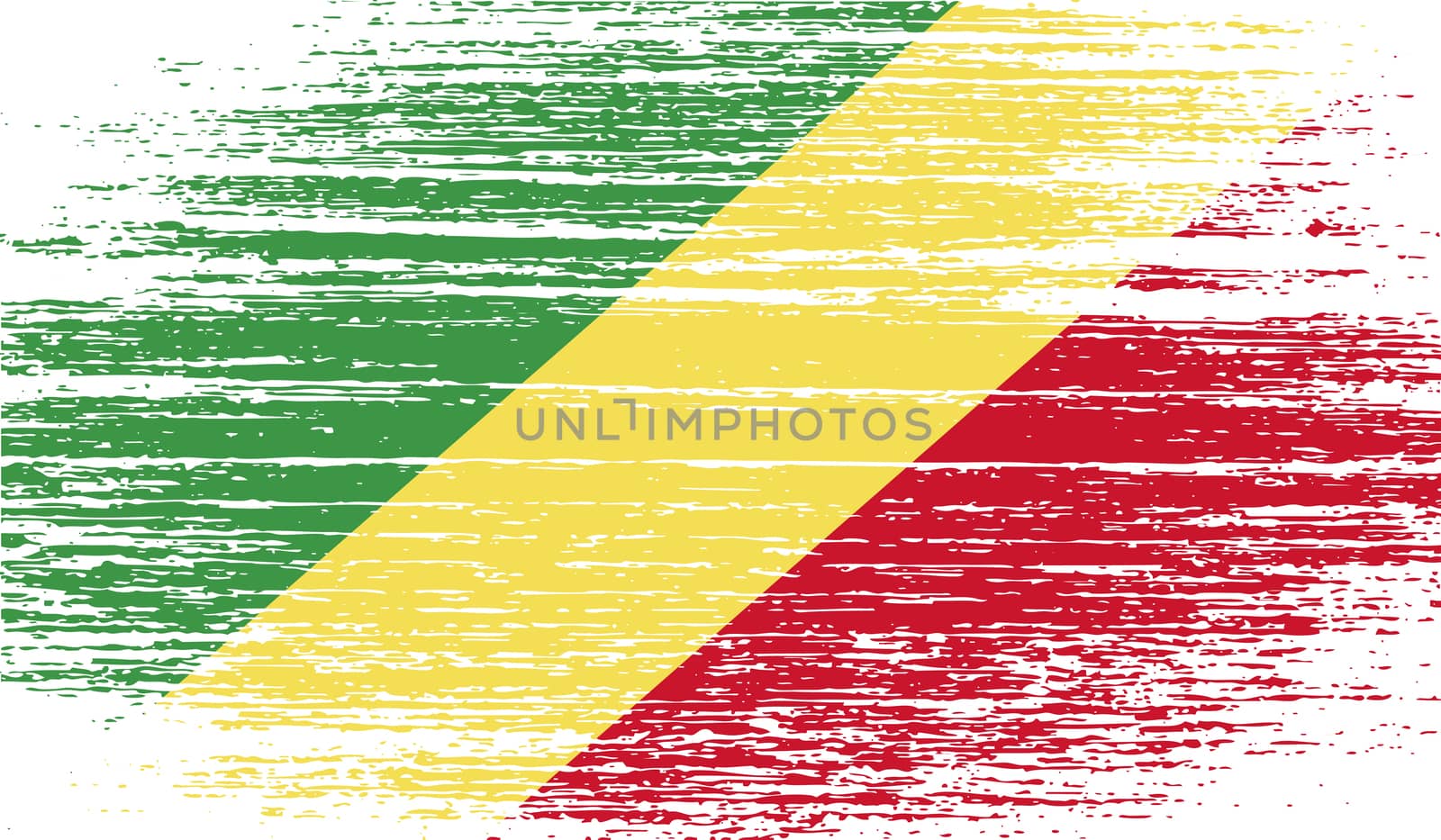 Flag of Congo Republic with old texture.  by serhii_lohvyniuk