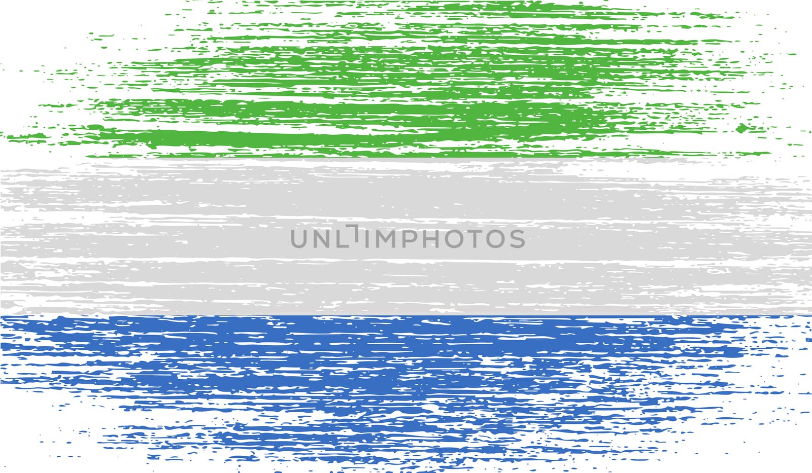 Flag of Sierra Leone with old texture.  illustration