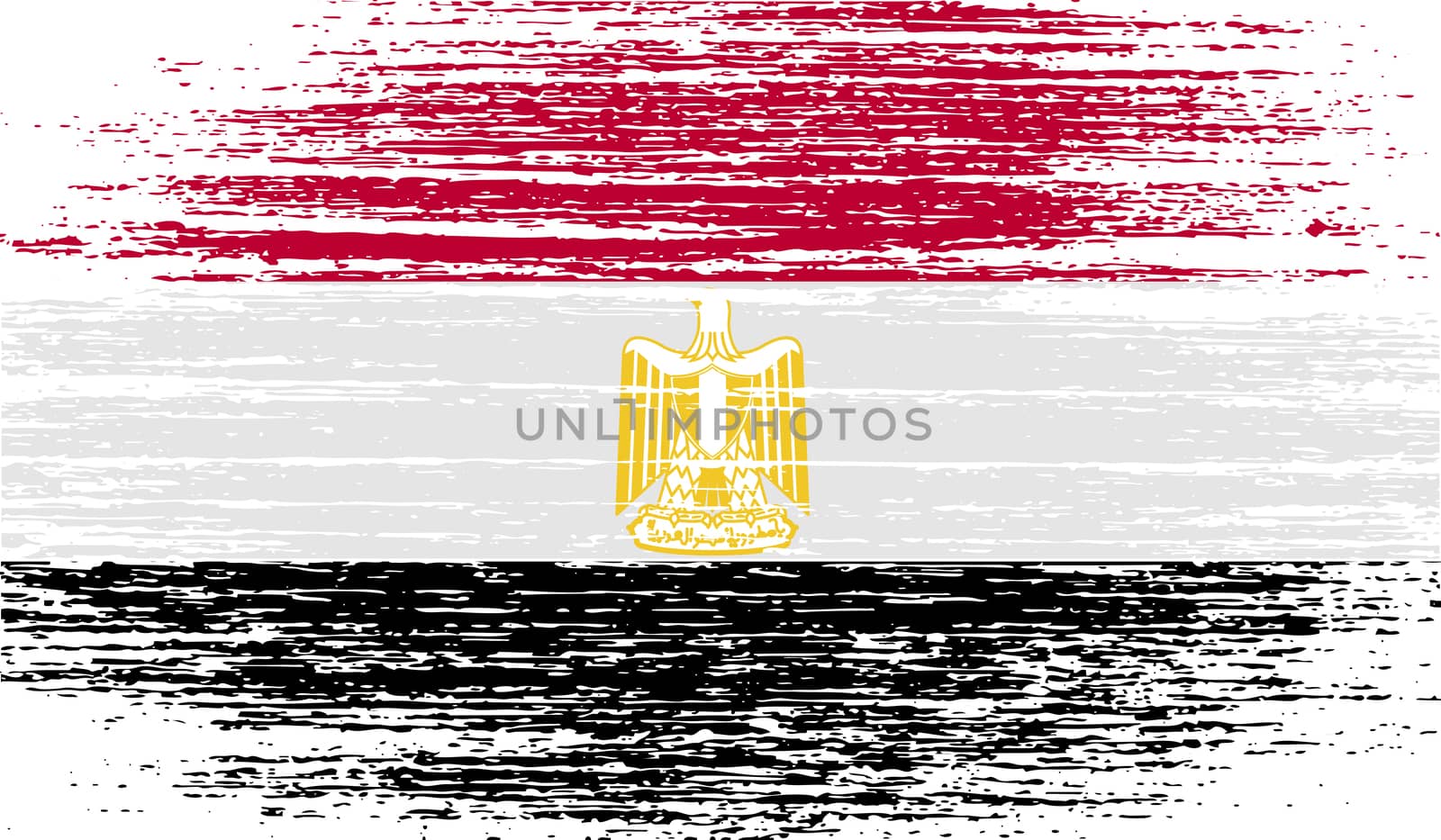 Flag of Egypt with old texture.  illustration