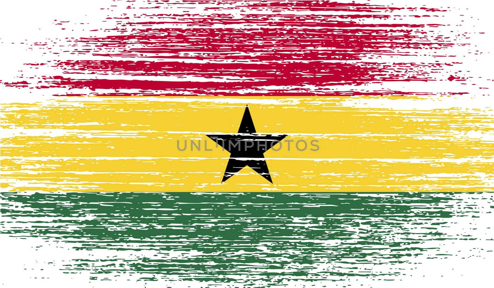 Flag of Ghana with old texture.  by serhii_lohvyniuk