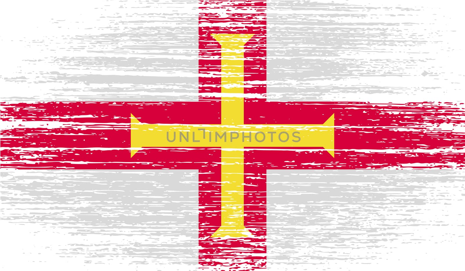 Flag of Guernsey with old texture.  illustration