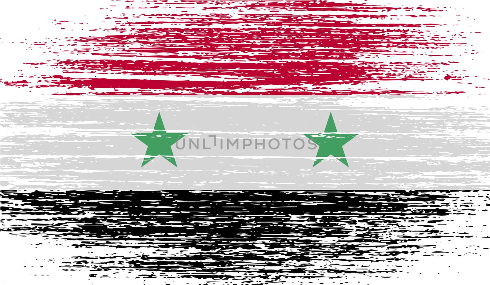 Flag of Syria with old texture.  by serhii_lohvyniuk