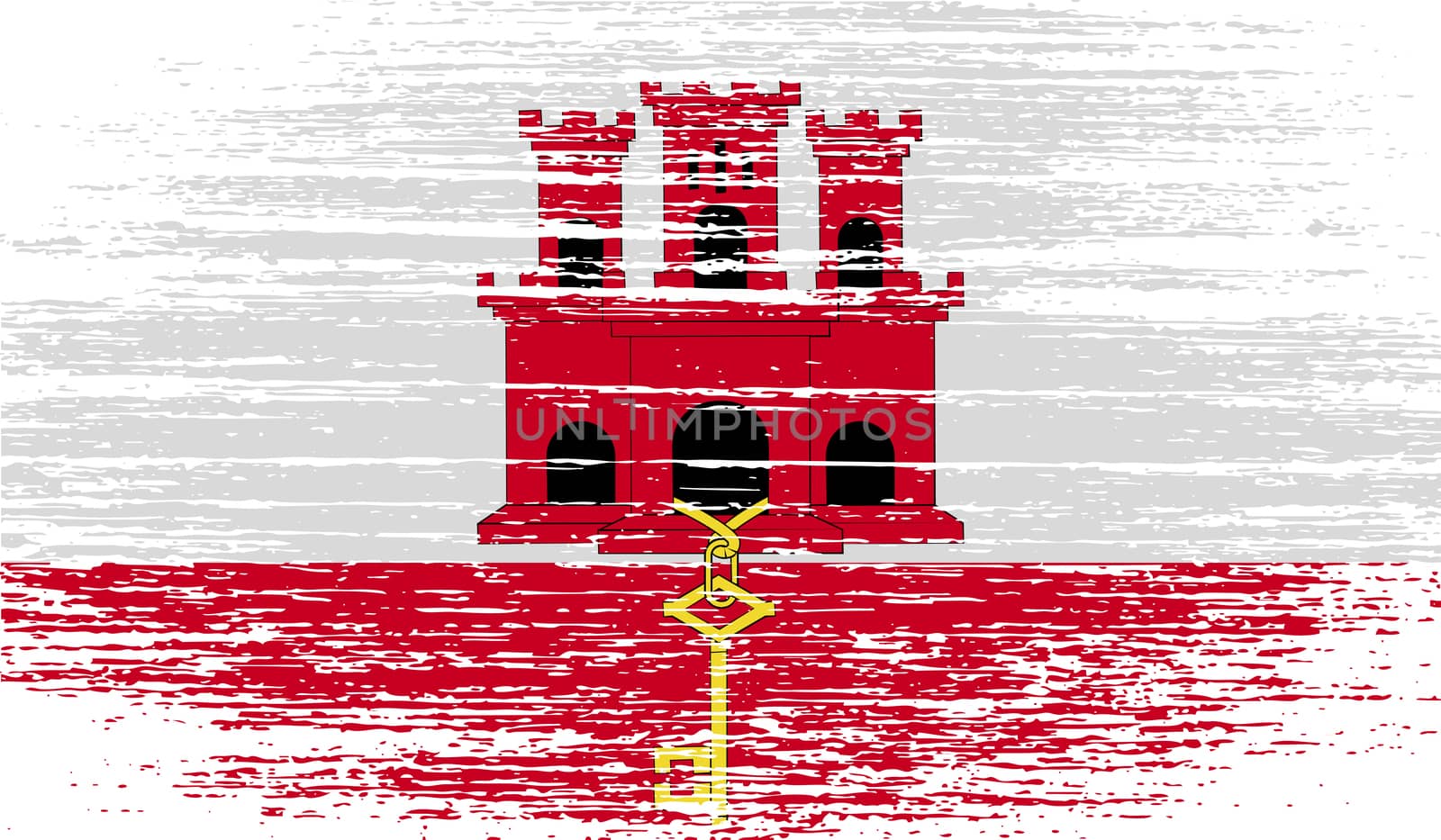 Flag of Gibraltar with old texture.  by serhii_lohvyniuk
