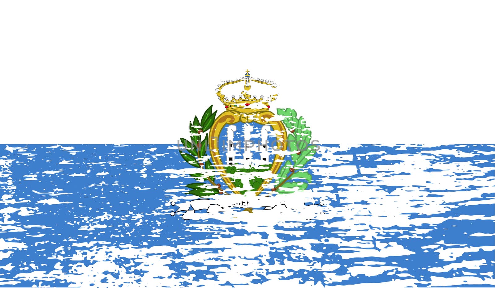 Flag of San Marino with old texture.  by serhii_lohvyniuk