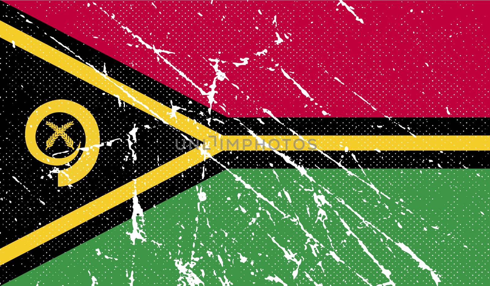 Flag of Vanuatu with old texture.  illustration