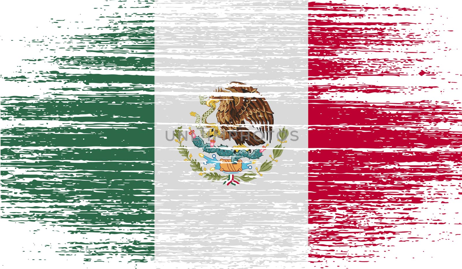 Flag of Mexico with old texture.  illustration