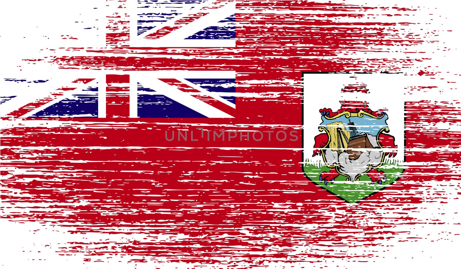 Flag of Bermuda with old texture.  illustration