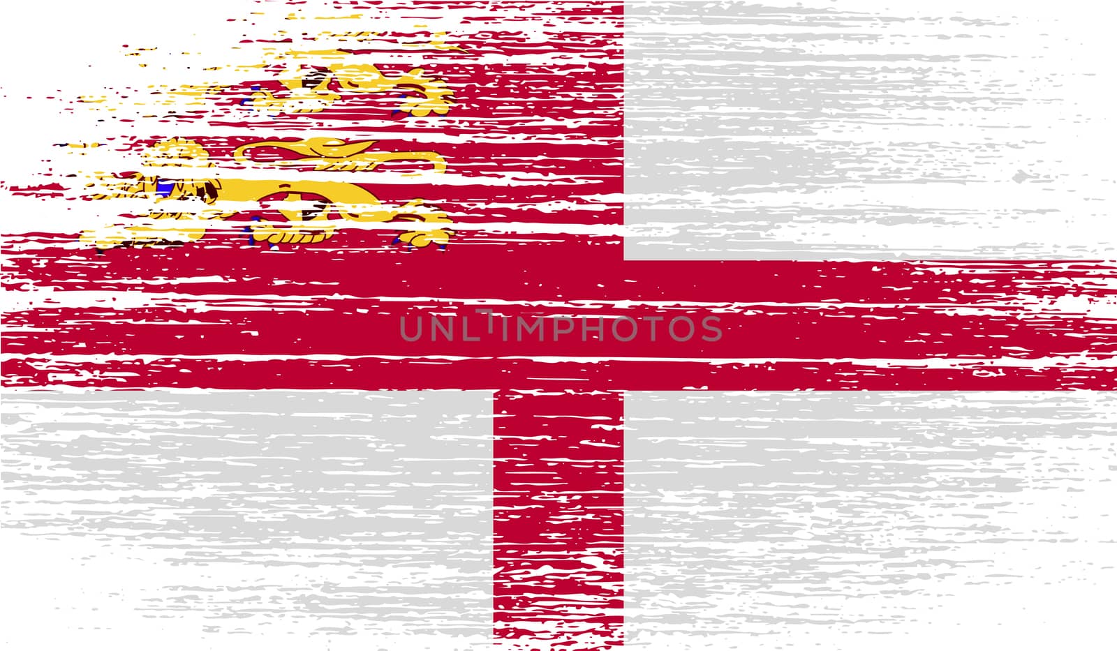 Flag of Sark with old texture.  illustration