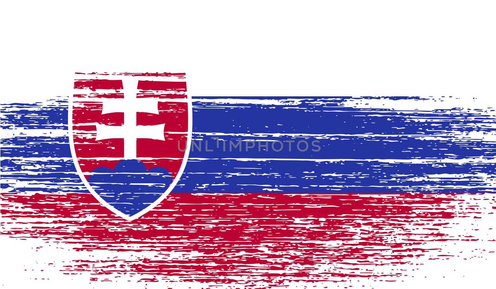 Flag of Slovakia with old texture.  illustration