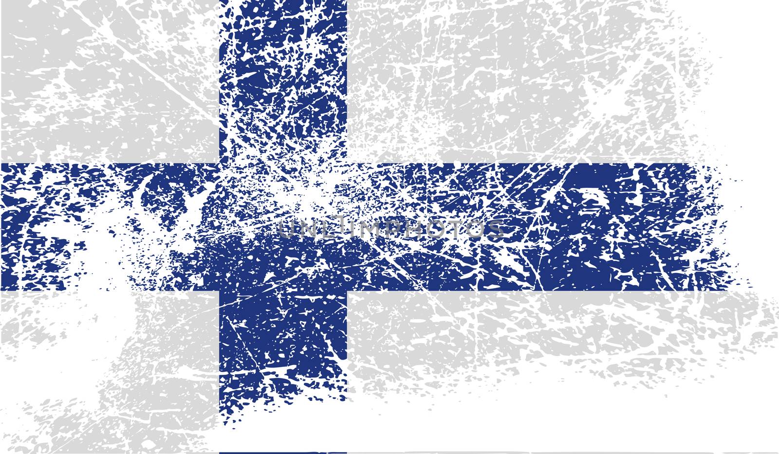 Flag of Finland with old texture.  illustration