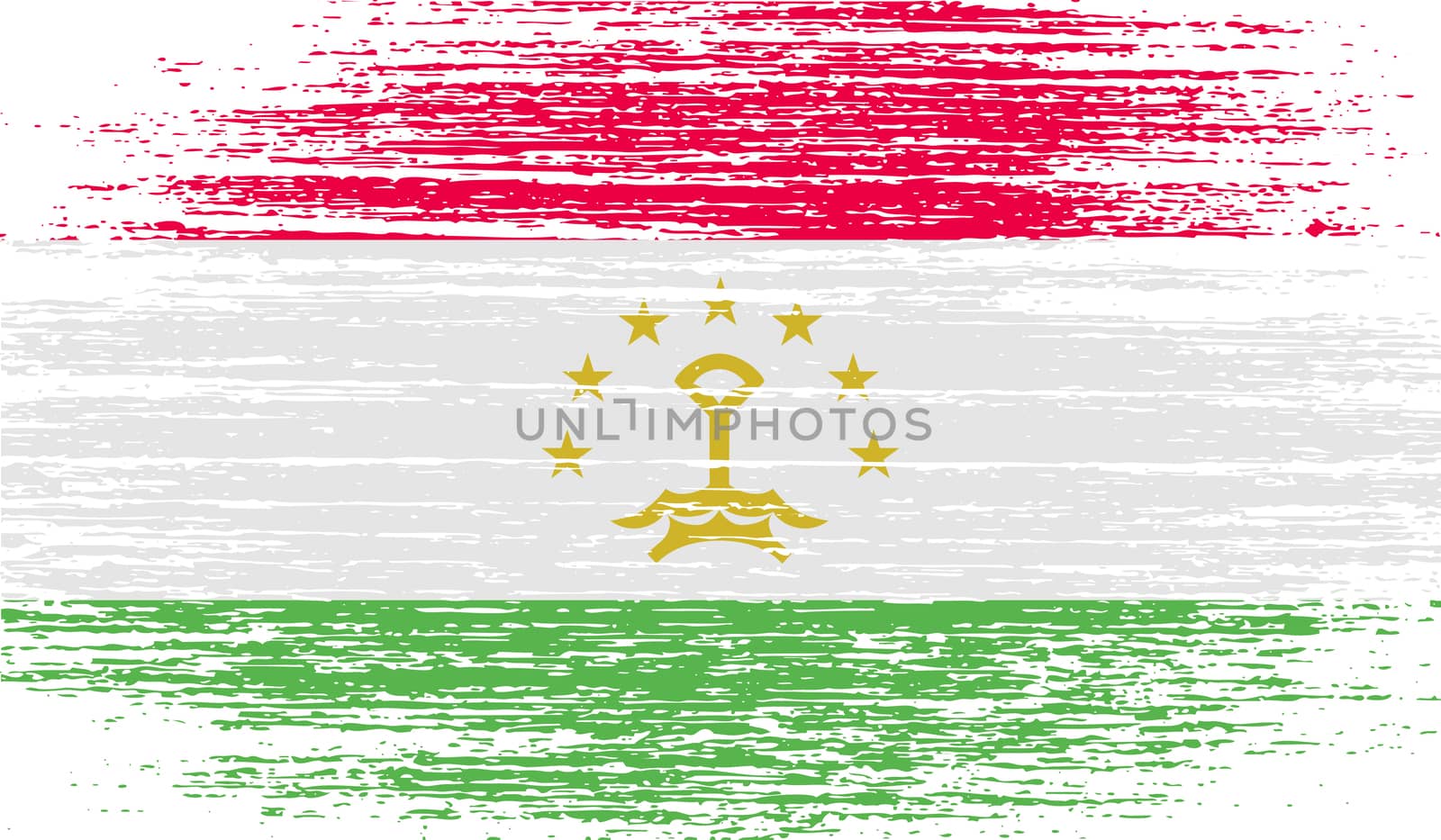 Flag of Tajikistan with old texture.  illustration