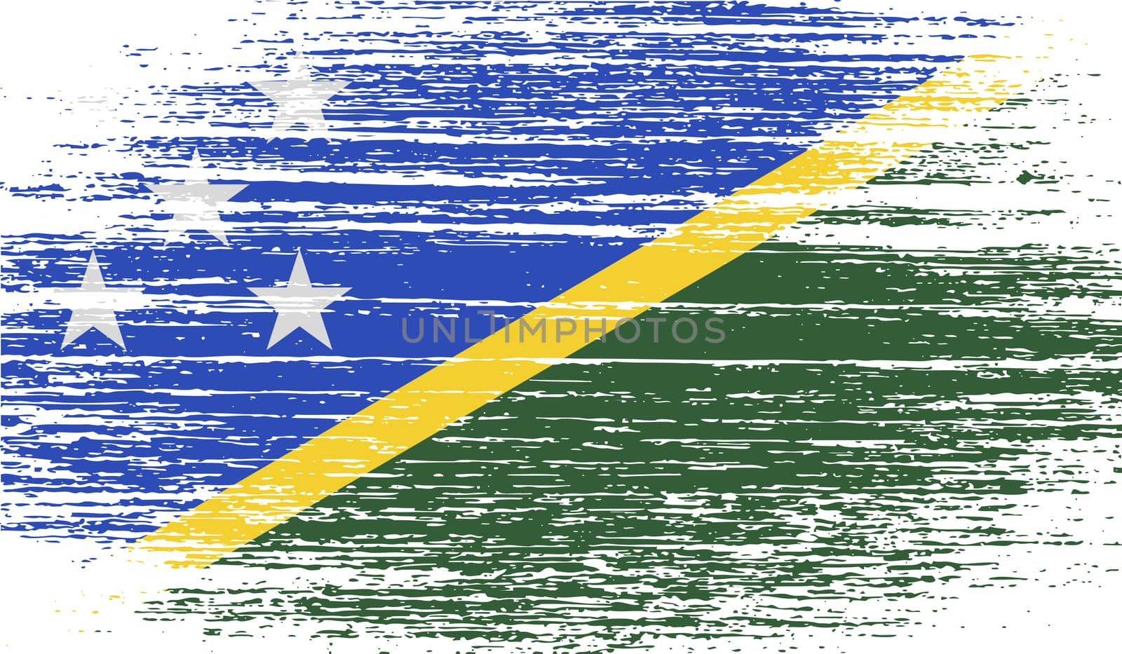 Flag of Solomon Islands with old texture.  by serhii_lohvyniuk