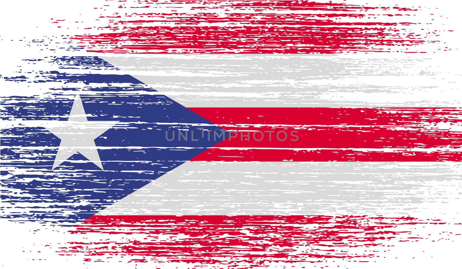 Flag of Puerto Rico with old texture.  illustration