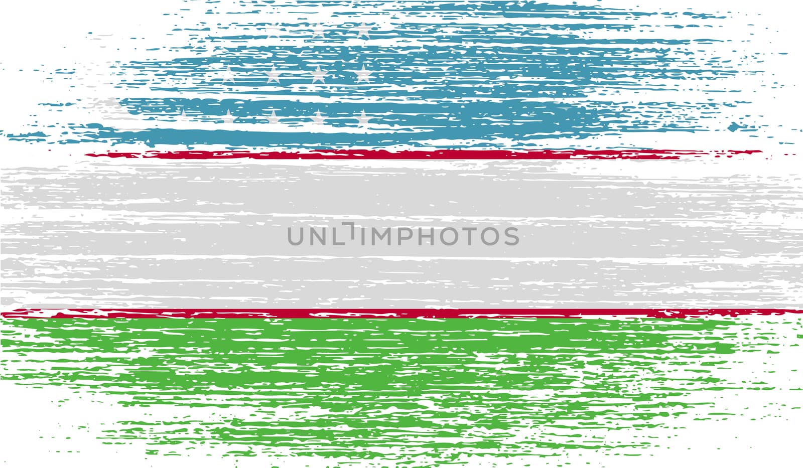 Flag of Uzbekistan with old texture.  illustration