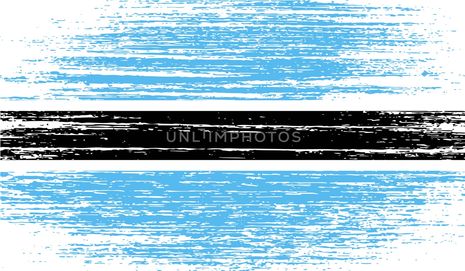 Flag of Botswana with old texture.  illustration