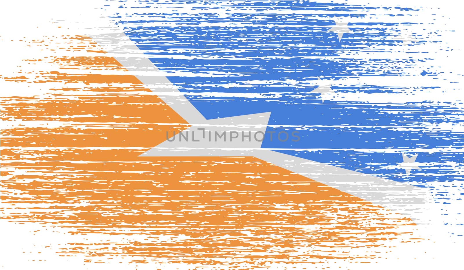 Flag of Tierra del Fuego Province with old texture.  illustration