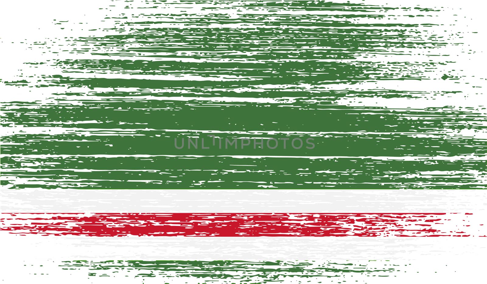 Flag of Chechen Republic of Ichkeria with old texture.  illustration