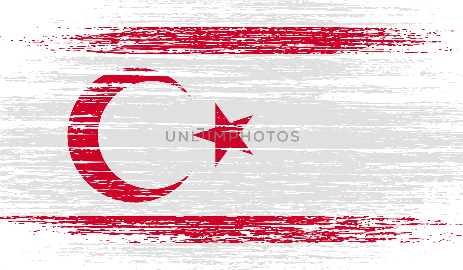 Flag of Turkish and Northern Cyprus with old texture.  illustration