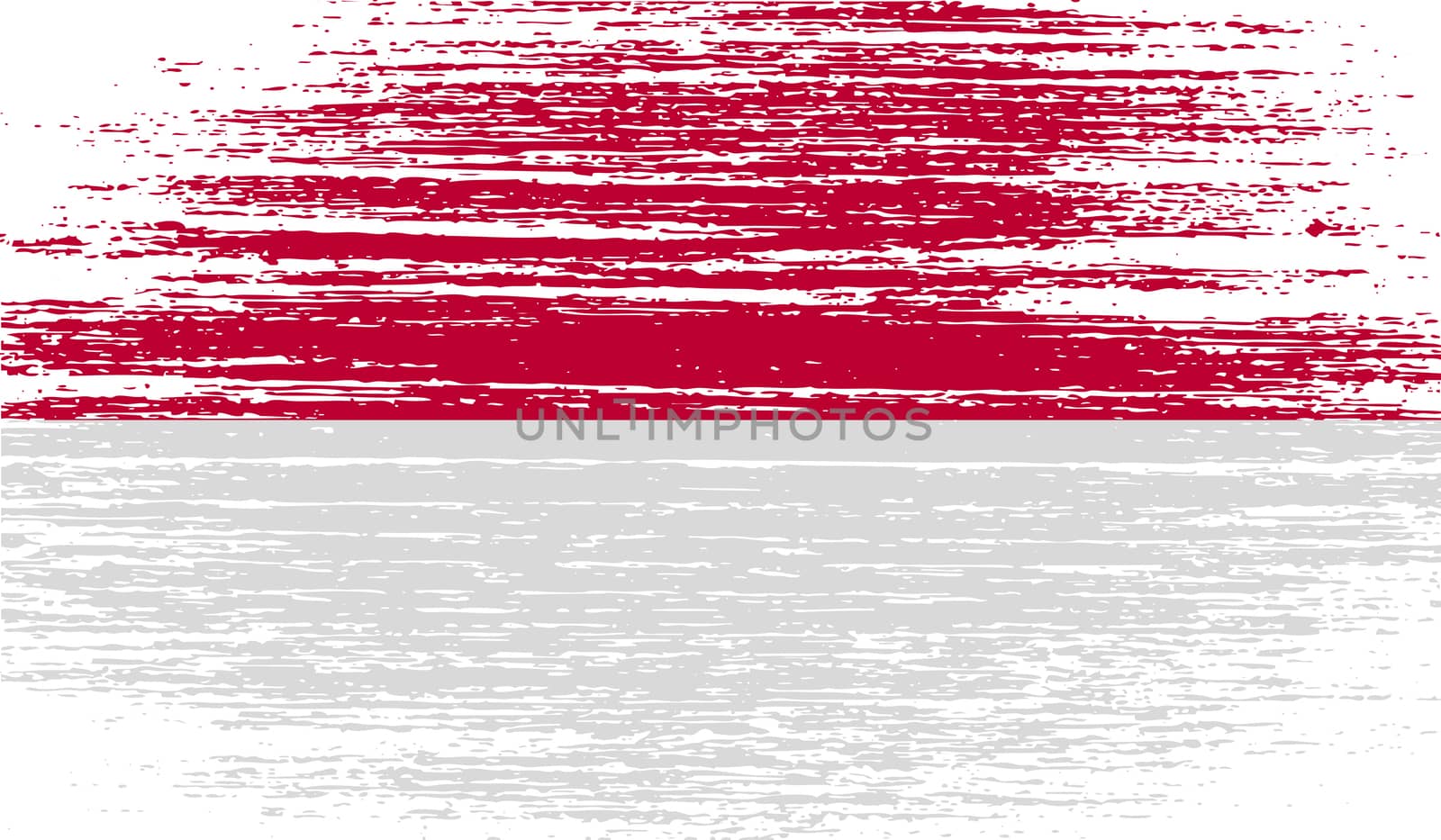 Flag of Indonesia with old texture.  illustration