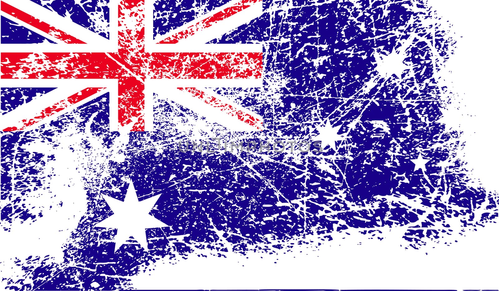 Flag of Australia with old texture.  illustration