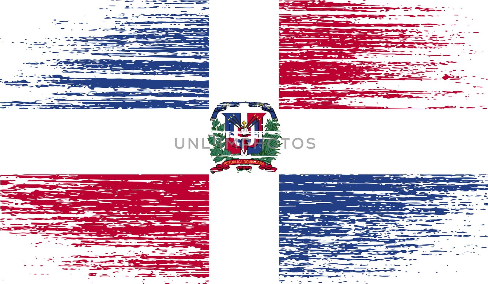 Flag of Dominican Republic with old texture.  illustration