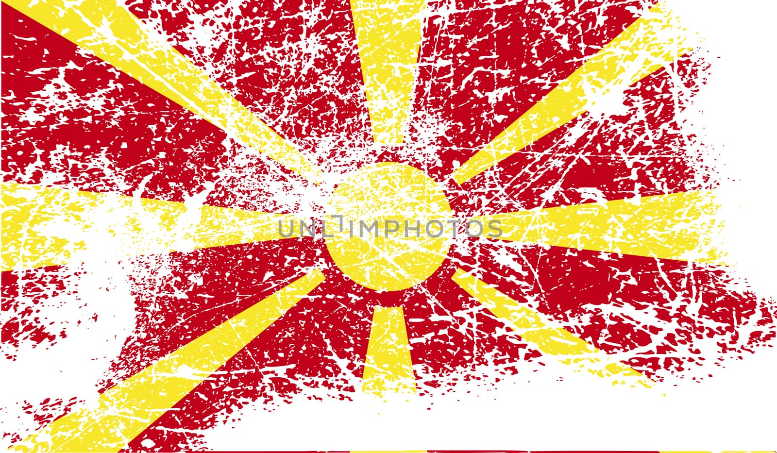 Flag of Macedonia with old texture.  illustration