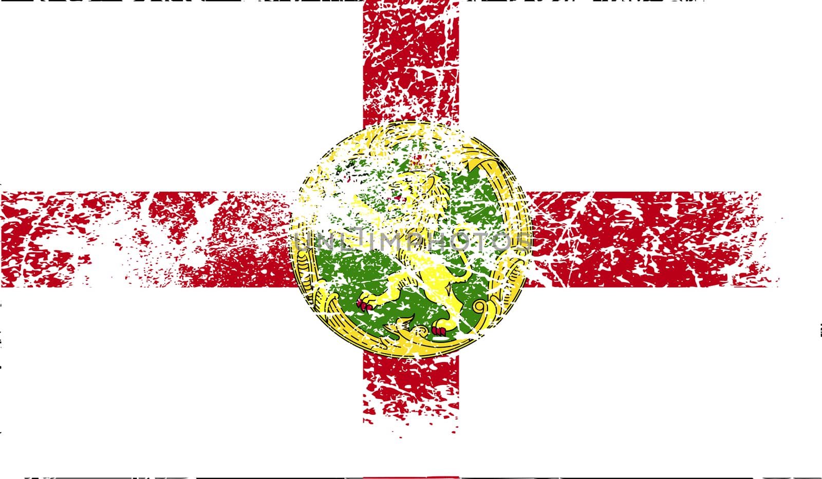 Flag of Alderney with old texture.  illustration