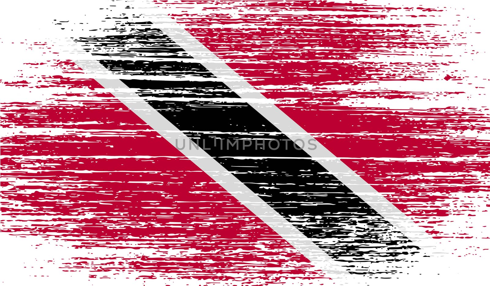 Flag of Trinidad and Tobago with old texture.  illustration