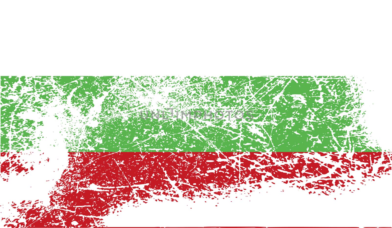 Flag of Bulgaria with old texture.  illustration