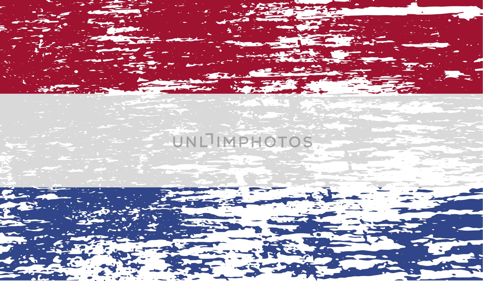 Flag of Netherlands with old texture.  illustration