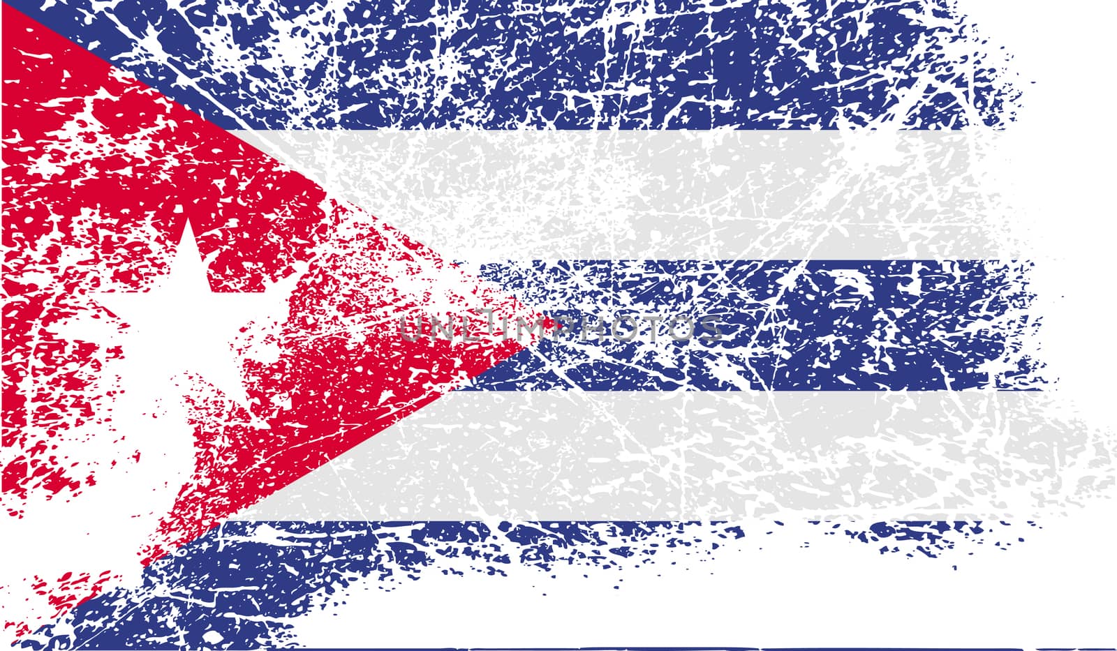 Flag of Cuba with old texture.  illustration