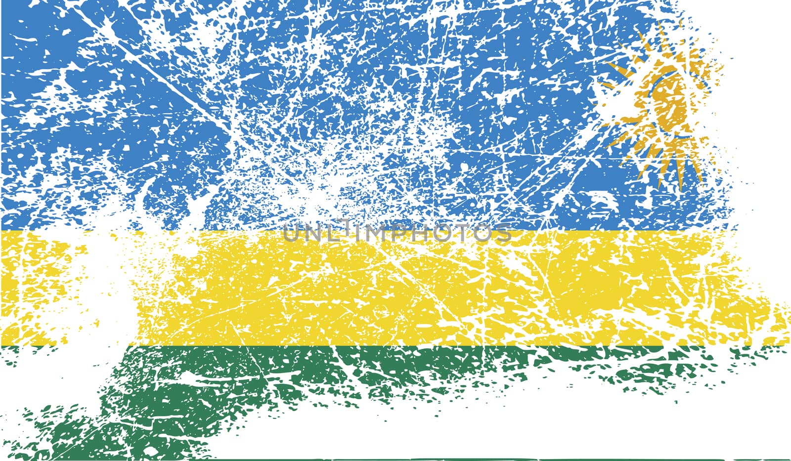 Flag of Rwanda with old texture.  by serhii_lohvyniuk