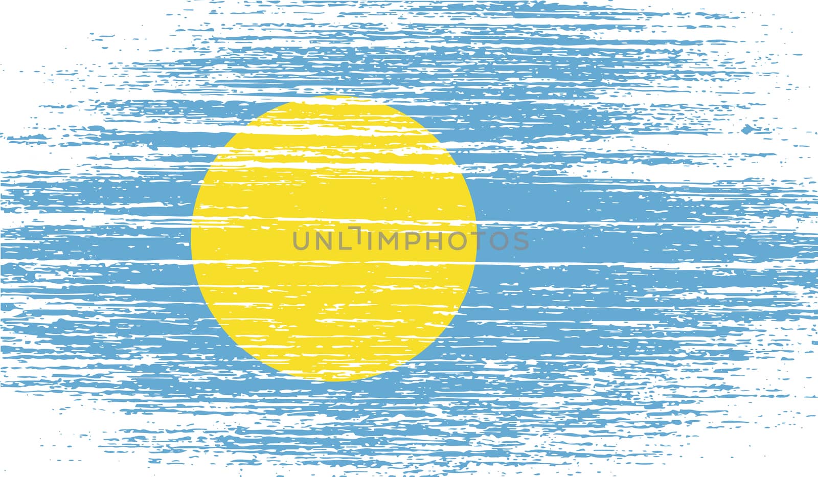 Flag of Palau with old texture.  illustration