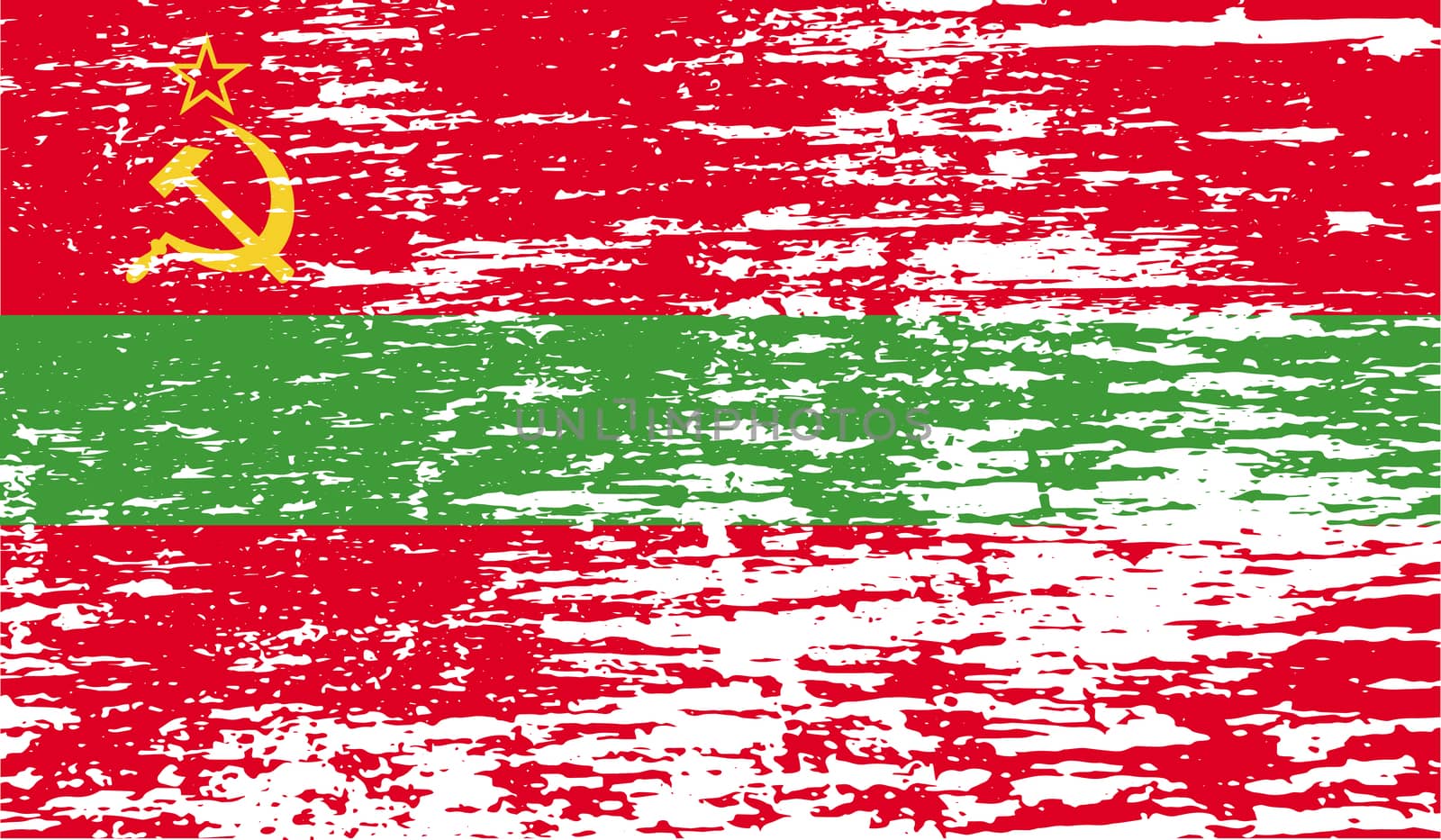 Flag of Transnistria with old texture.  by serhii_lohvyniuk