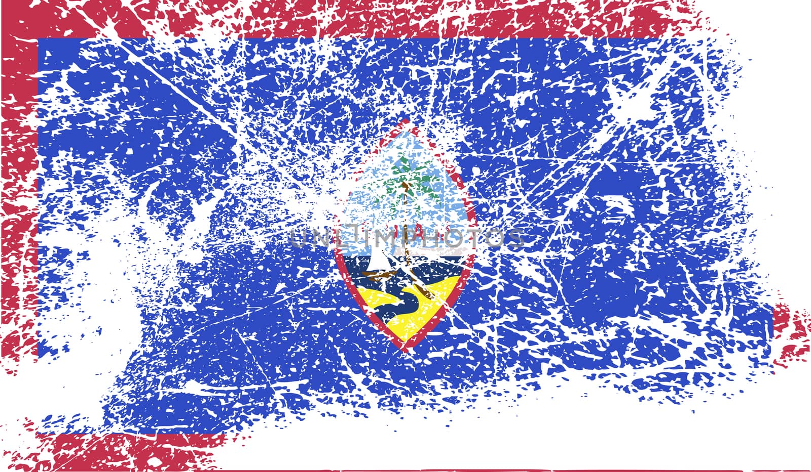 Flag of Guam with old texture.  illustration