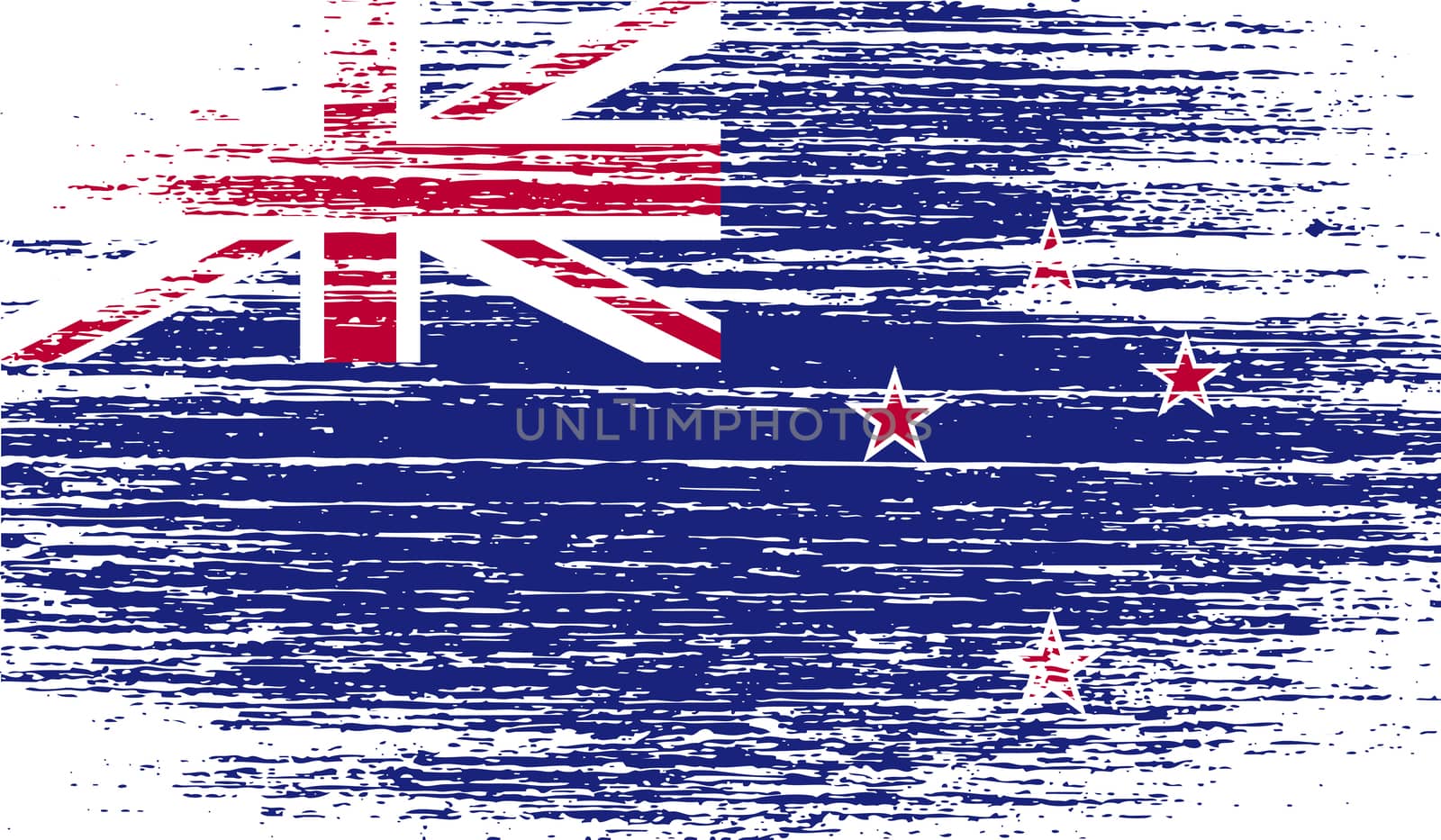 Flag of New Zeland with old texture.  illustration