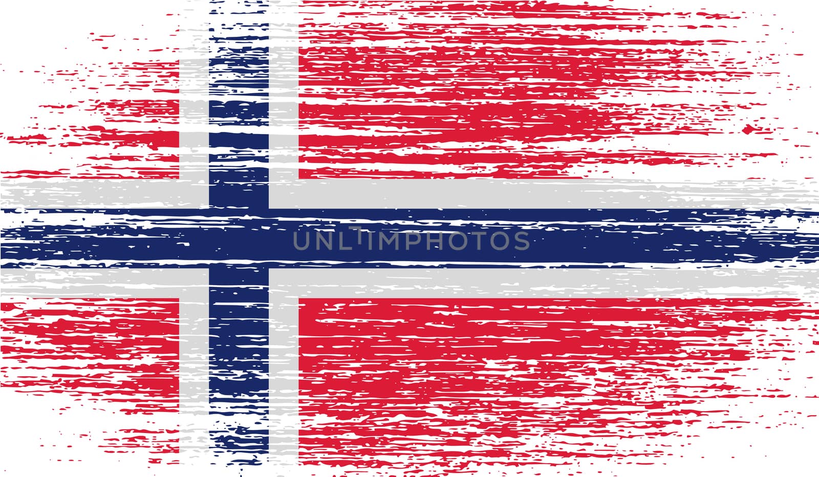 Flag of Norway with old texture.  illustration